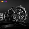 Skmei Luxury Business Watch Mężczyźni Moda 30m Wodoodporna Stopwatch Zegarki Kwarcowe Dual Displacches Relogio Masculino 1302 Q0524