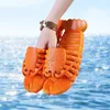 Sandálias de praia de moda para mulheres homens planos de verão sapatos senhoras lagosta macio lagos 15cm-28cm famliy chinelos sandálias animais das mulheres