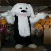 Halloween langhaarig Hunde Maskottchen Top -Qualität Kostüm Cartoon Tier Thema Charakter Karneval Erwachsener Größe Fursuit Weihnachtsgeburtstagsfeier Kleid