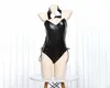 Novo sexy imitação de couro patente apertado lingerie bodysuit mulheres swimwear biquíni conjunto cosplay atacado y0913