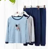 Mode enfants sous-vêtements thermiques rayé longs Johns pour enfant automne enfant en bas âge bébé garçons pyjamas ensemble coton grand garçon vêtements de nuit 210622