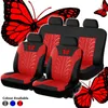 Car Seat Covers Emboridery Set Unverisal Fit Most Cars Tire Track Auto Protector Front Rear Black