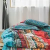 Conjuntos de ropa de cama de edredón 3D de algodón bohemio Juego de funda nórdica de lujo Boho Funda de almohada Queen King Tamaño Ropa de cama Colcha 210615