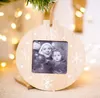 Sublimation Bois Cadre Décorations Blancs Pendentif DIY Photo Pendentifs En Bois Photo-Cadre Cadeaux De Noël Arbre De Noël Ornement SN4130