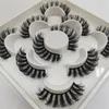 Falska ögonfransar 5 par 25 mm MINK Fluffy Lashes Dramatic Messy Long Makeup Partihandel 25mm 3d