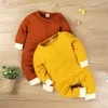 Baby Solid Splice Jumpsuit 210528