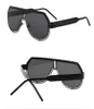 Fashion Luxury Designer Oversized Square Sunglasses Men Women Vintage Metal Big Frame Semi-Rimless One Lens Sun Glasses UV400 10PCS fastship