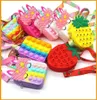 NUEVO lindo fidget juguetes bolsa de juguete cestas de regalo unicornio simple hoyuelo cuadrado triángulo redondo descompresión dedo juguete mensajero empuje burbuja antiestrés billetera