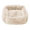 Canapé-lit carré en peluche pour chien, chenil doux, lavable, tapis de lit pour chat, hiver chaud, coussin de nid de couchage pour grand et petit chien 210924