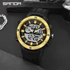 2021 Sport Watch Mężczyźni Luksusowe Elektroniczne Zegarki Top Marka Sanda Dual Wristwatch Youth Moda Chrono Budzik Godziny G1022