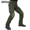 TACVASEN Men Military Pants With Knee Pads Airsoft Tactical Cargo Pants Army Soldier Combat Pants Trousers Paintball Clothing 211112