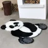 Panda Impresso Tapete Adorável Criança Carpete Cowhide Faux Couro Pele NonsLip Antislip Esteira 94x100cm Animal Imprimir Tapete 210301