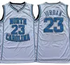 الرجال NCAA نورث كارولينا تار الكعوب 23 مايكل جيرسي UNC كلية كرة السلة الفانيلة أسود أبيض أزرق قميص