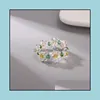 Band Rings Jewelryboho Fresh Style Mti-Color Small Flower Handmade Rice Beads Ring For Women Girls Beach Party Jewelry Drop Delivery 2021 Yi