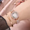 Designer luxe merkhorloges voorraad! ! Vrouwen armband es stalen riem liefde strass quartz pols mode voor vrouwen
