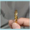 Jewelrygold Farbe hängende Ohrringe Blatt Design Hoop Charm Kupfer Material Messing Damen Schmuck Accessoires für Hochzeitsgeschenke Hie Drop Delive