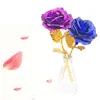 Stock Gold Foil Plated Rose Artificial Long Stem Flower Creative Gifts for Lover Wedding Christmas Valentines Mothers Day Home Xu