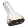 3 portas Carregador de carro 5V / 3.1A QC3.0 + USB2.0 e PD Type-C adaptador rápido