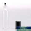 Rouleau de verre transparent de voyage en gros de 10ML sur la bouteille de parfum pour les huiles essentielles flacon cosmétique vide avec des perles en acier