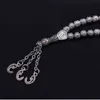 Ottoman Turkiska Persiska Crescent Moon Star Amulet Bön 33 Pärlor Tasbih Armband Muslim Tasbih Allah Rosary