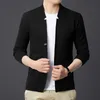 Herrtröjor Höst Mode Sticka Soild Color Cardigan Jacket Män Koreanska Coat Kläder Designer Sweter de Hombre
