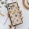 Designer Pattern Flower Phone Cases for iPhone 13 Pro Max 12 mini 11 XS XR X 8 7 plus Luxury Square Case Back Cover shell
