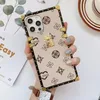 Designer Pattern Flower Phone Cases for iPhone 13 Pro Max 12 mini 11 XS XR X 8 7 plus Luxury Square Case Back Cover shell