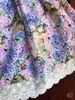 Baby Girl Summer Purple Floral Rabbit Turco Spagnolo Vittage Lolita Ball Gown Princess Dress for Birthday Eid Holiday G1129
