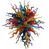 100% usta Lampa wisiorka Ce Borokrzemowe Murano Style Glass Dale Chihuly Art Multicolor Rainbow Glass Chandelier Egyptian Crystal