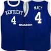 Vintage 21ss #4 KENTUCKY WILDCATS KYLE MACY BLUE College jersey Taglia S-4XL o personalizzato qualsiasi nome o numero jersey