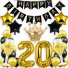 16 18 20 21 30 35 40 50 60 70 80 90 lat Happy Birthday Banner Buter Numer Party Balloon Dorosłych Urodziny Rocznica Decor 210719