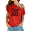 Dankbaar en gezegend zijn mijn verjaardag trendy shirt slogan vrouwen mode grunge verjaardagscadeau onregelmatige skew cross bandage Tee top x0628