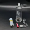 Glowing Glass Bong 5inch Mini Water Pipe Bubbler With Automatic Multicolor LED Light Spiral Recycler 10mm Joint Oil Burner Hose Reclaim Catcher Dab Rig Bongs