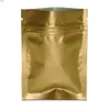 Groothandel 7x10cm matte goud hersluitbare kleine ziplock verpakking tas voedsel sample pakket zelfzegel rits mylar folie bagshigh quatity