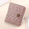 2021 Donne portafoglio corto Colore solido Hasp Mini portafogli Women Bags Card Creed Credit Card Guida in pelle nera Grigio Q3030325E