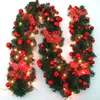 2,7 m juldekoration Green Christmas Garland Wreath For Home New Year Xmas Party Pine Tree Rattan Hanging Ornament 201006