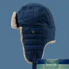 ht3425ファッション冬の帽子濃い温かいベルバーフリーストラッパーイヤーフラップキャップ男性