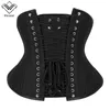 Lace Up Waist Trainer Control Cinchers Women Wide Girdle Back Support Steel Boned Underbust Corset Tops Slimming Reducing Belts H1018