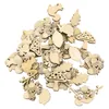 Objets décoratifs Figurines 50pcs animaux et plantes en bois tranches inachevées découpes bricolage Art artisanat embellissements ornements