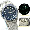 Sterile dial hippocampus 300 series automatic mechanical men's watch steel band dark blue