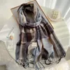 Scarves Winter Plaid Scarf Design Kvinnor Cashmere Varm Sjal Lady Wrap Tassel Stickade Män Foulard Tjock Blanket 2021