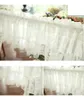 ショートチュールカーテンキッチン完成白い浮遊チュールシアーカーテン糸のカーテンロッドポケットキャビネットショートカーテンCafe Y200421