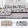 Floral Impresso Slipcovers Estique Stretch Sofa Sofa Covers para sala de estar Elastic Sofou Cadeira de cadeira Toalha Decoração de casa 1/2/3 / 4-assento 211116