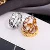 2024SS Haute Diamant Poli vérifier Conception Classique Femmes Amant Anneaux 3 Couleurs En Acier Inoxydable Couple Anneaux De Mode Design Femmes Bijoux En Gros