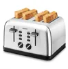 Wholesales Food Processing Equipment Toaster 4 Slice Geek Chef Stainless Steel Extra-Wide Slot with Dual Bagel Function Removable Crumb Trays Auto Pop-Up