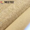 Meetee 90x140cm 0.5mm Pure Natural Cork Leather Fabric Wood Grain Cloth Soft Material Background Shoes Handbag Decor Crafts