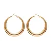 Hoop Huggie Persoonlijkheid Grote Oorbellen voor Dames Eenvoudige Geometrische Spiegel Metalen Gouden Vrouwelijke Mode-sieraden