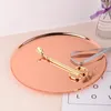 Round Serve Plate Decoration Colored Metal Plates Kitchen Tray Large 28CM