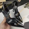 YSL ﾠ Femmes Paris Dress Chaussures Luxurys Designers Gold Black Black Golden Bottomlies 10 cm Talons