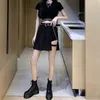 Летние Harajuku панк-стиль плед нерегулярных юбок женщин асимметричная высокая талия плиссированные девушки готические половины 210629